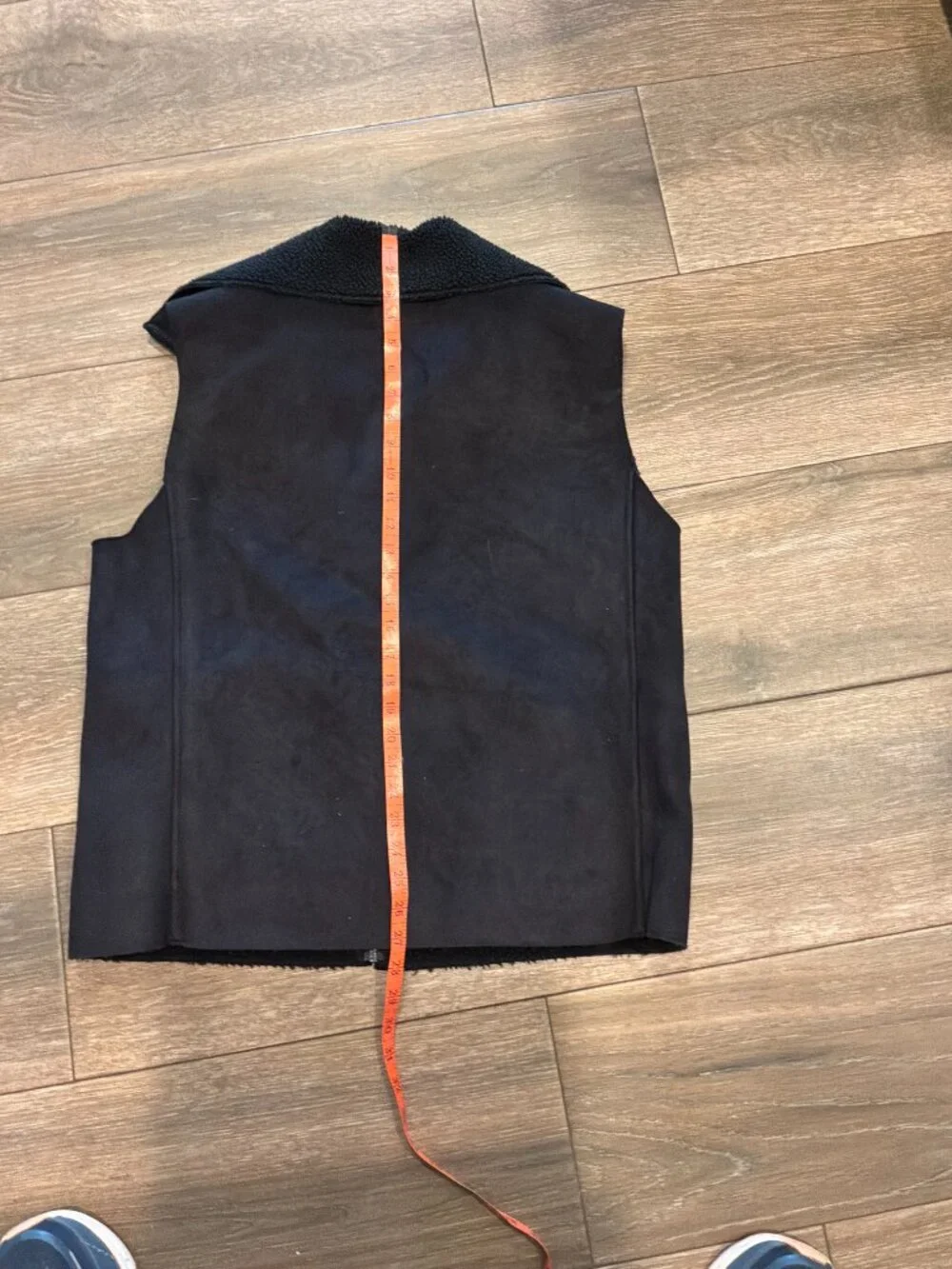 Lauren Ralph Lauren black label faux suede fleece lined women's black vest sz XL - Picture 4 of 6